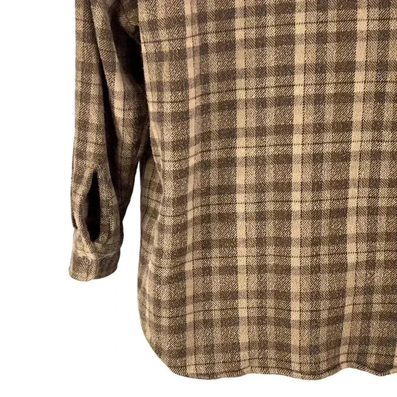 Vintage St Johns Bay Mens XL Brown Plaid Shirt Long Sleeve Shacket Garndpacore - Picture 7 of 16